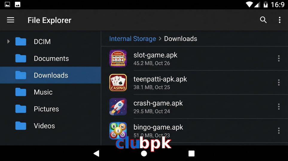 Main screen of Clubpk gameapk page for PK players