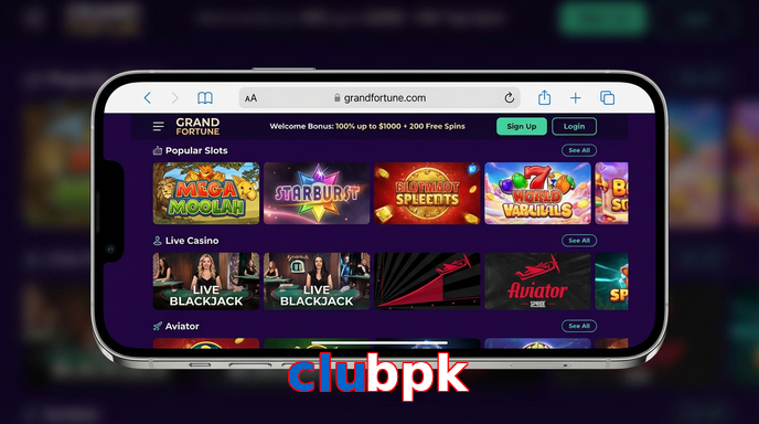 Main screen of Clubpk ios page for PK players